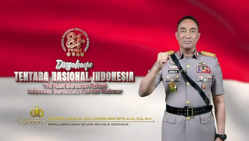Kapolri Ucapkan Selamat HUT ke-81 TNI, Doakan TNI Semakin Profesional dan Bersama Rakyat
