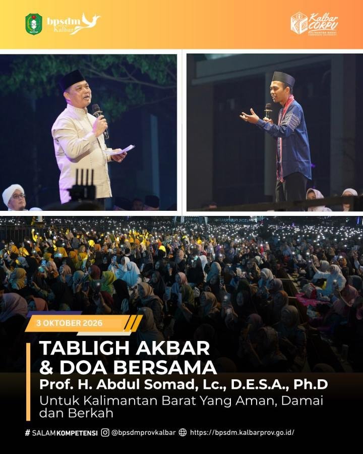 Pemprov Kalbar Gelar Tabligh Akbar dan Doa Bersama, Hadirkan UAS di Halaman Kantor Gubernur
