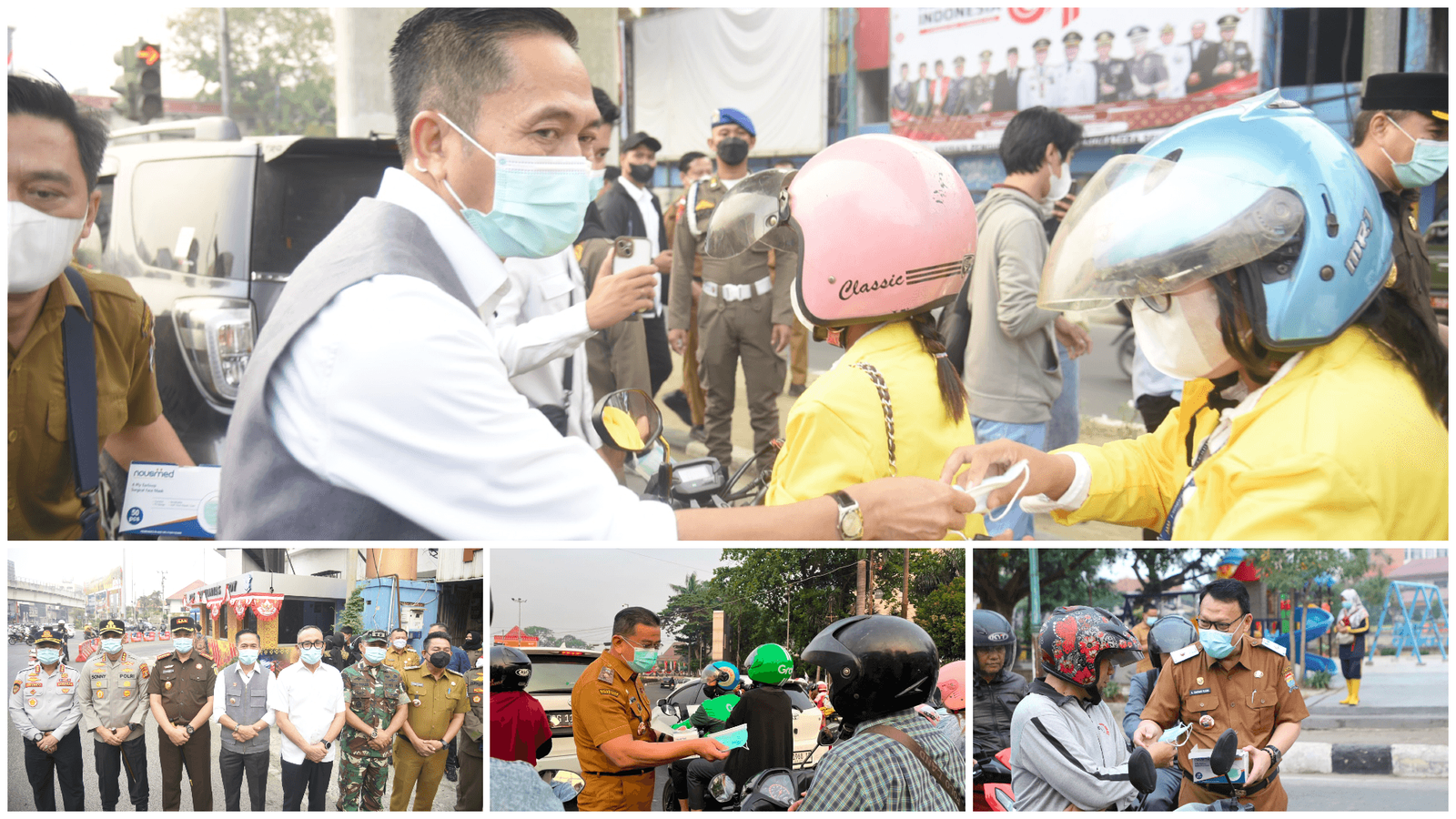 ISPU Palembang Tembus 195, Ratu Dewa Turun Langsung Bagikan 16.500 Masker ke Warga