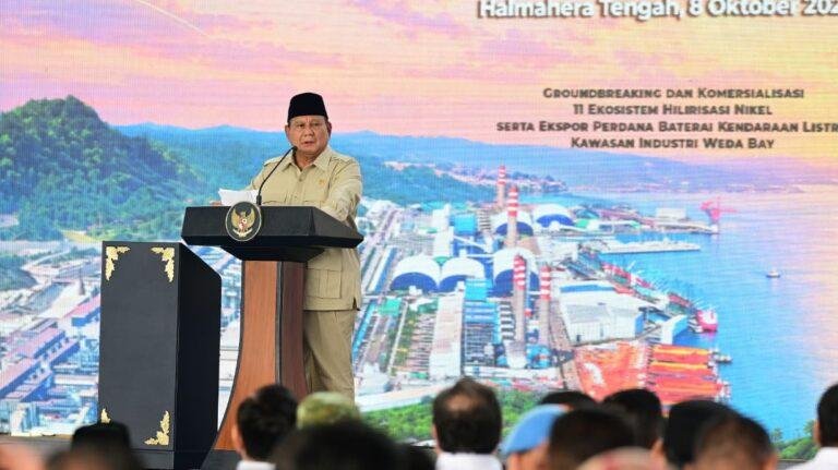 Presiden Prabowo Luncurkan Ekspor Baterai Listrik dari IWIP Halmahera Tengah